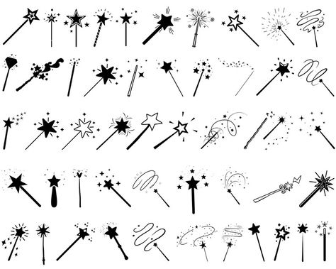 Magic Wand Svg, Wand SVG, Magicians Svg, Magic Wand Clipart, Cricut & Silhouette, Cut File, Vector, Wand Designs,Printable, Wizard Wands Svg School Halloween Decorations, Wand Designs, Outfits Cargo Pants, Nails Back To School, Outfits Cargo, Wizard Tattoo, Wand Tattoo, Designs Printable, August Nails