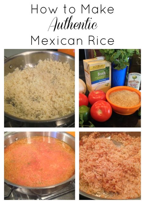 authentic-mexican-rice-collage Authentic Mexican Rice Recipe, Make Mexican Rice, Mexican Cuisine Recipes, Authentic Mexican Rice, Mexican Rice Recipe, Mexican Rice Easy, Authentic Mexican Recipes, Mexican Rice Recipes, Fresh Tomato Recipes