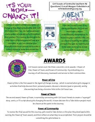 Agent of Change Journey Info - Girl Scouts of Central and Southern Read more about scouts and southern. Agent Of Change Journey Ideas, Girl Scout Junior Journey, Junior Girl Scouts Activities, Junior Girl Scout Badges, Girl Scout Cookie Sales, Girl Scout Patches, Girl Scout Badges, Girl Scout Activities, Daisy Scouts