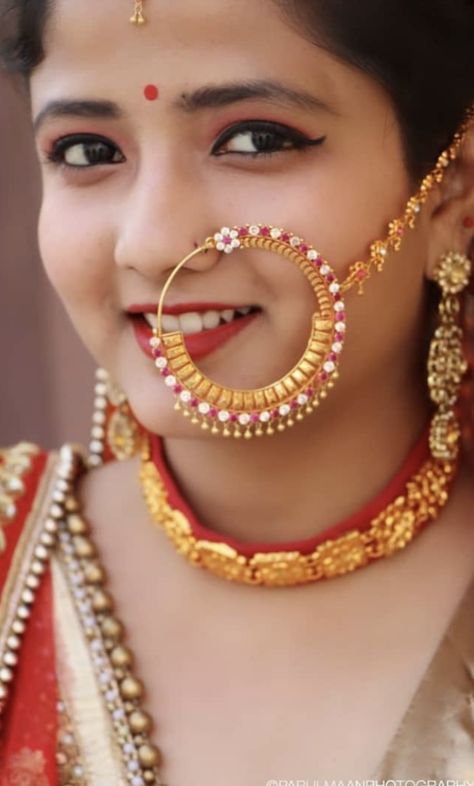 Kumaoni Wedding, Kumaoni Nath Design, Kumaoni Jewellery, Pahadi Nath Designs Gold, Bridal Nath Designs In Gold, Kumaoni Nath, Tehri Nath, Garhwali Culture, Vip Photo