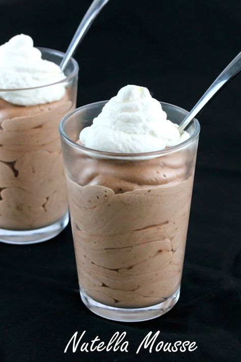 Nutella Mousse, The Stay At Home Chef, 3 Ingredient Desserts, Starbucks Vanilla, Stay At Home Chef, Nutella Desserts, Nutella Recipes, Mousse Recipes, Peanut Butter Recipes