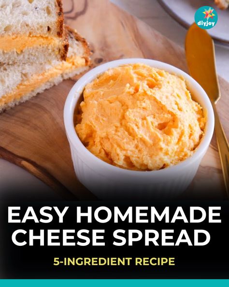 This homemade cheese spread is creamy and cheesy – perfect for your breakfast toast! Make it at home with just 5 ingredients. Cream Cheese Spread Recipes For Crackers, Horseradish Cheese Spread, Homemade Cheese Spread, Cheese Spread For Bread, Cheese Spread Recipes For Crackers, Cheddar Cheese Spread, Easy Homemade Cheese, Pretzel Crusted Chicken, Cream Cheese Spread Recipes