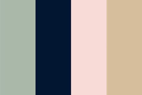 Sage green, navy blue, blush pink & khaki tan Sage Blue And Pink Living Room, Khaki And Pink Bedroom, Sage Green And Pink Office, Sage Green And Navy Bathroom, Navy And Sage Bedroom, Esthetics Studio, Marriage Vibes, Townhouse Bedroom, Blush Pink Living Room