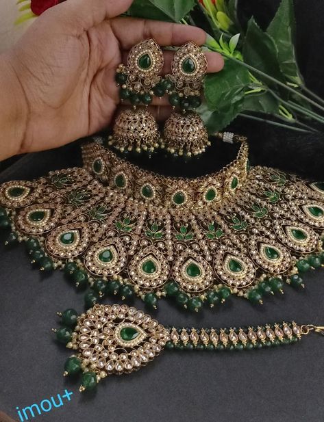 Just rs 4900+ ship......trodqnva... Antique polish heavy Reverse ad bridal necklace set Bridal Heavy Jwellery, Diamond Chocker, Heavy Jewellery, Rajasthani Bride, Heavy Necklace, Wedding Flower Jewelry, Bridal Jewelry Sets Brides, Pakistani Bridal Jewelry, Indian Wedding Jewelry Sets