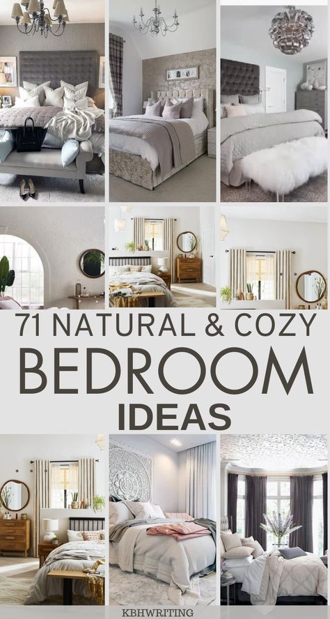 71 Natural & Cozy Bedroom Ideas for a serene and comfortable retreat. Transform your space with soft textures, warm tones, and organic elements. #CozyBedroom #NaturalDesign #BedroomInspiration Natural Bedding Ideas Bedrooms, Bedroom Ideas Cool Tones, Guest Bedroom Ideas Cozy Modern Elegant, White Master Bedrooms Decor Cozy, How To Style Bedroom, Neutral And Grey Bedroom, Ideas For Bedrooms For Adults, Decorating A Bedroom Ideas, Spa Like Master Bedrooms Decor