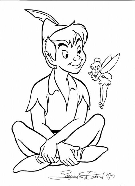 Disney Characters Outline, Peter Pan Drawing, Drawing Ideas Disney, Tinkerbell Coloring Pages, Elephant Painting Canvas, Disney Coloring Sheets, 4k Wallpaper Android, Easy Disney Drawings, Disney Princess Coloring Pages