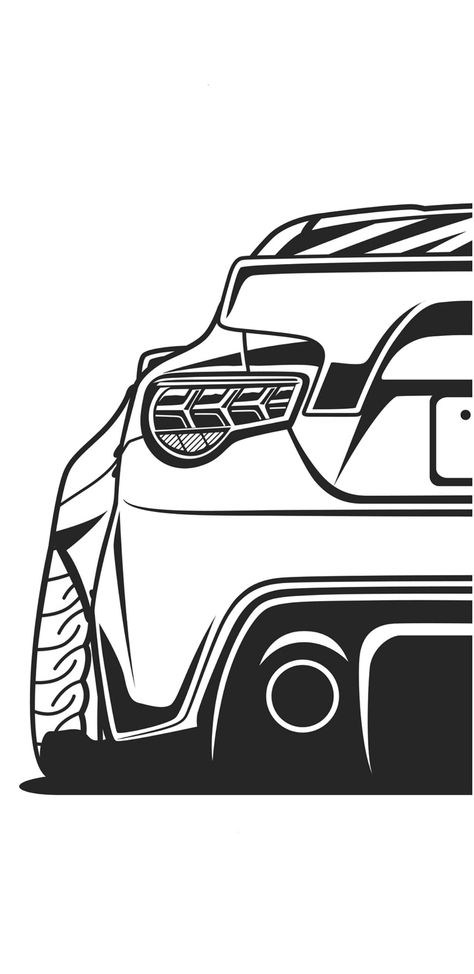 Jdm Car Tattoo Ideas, Gt86 Drawing, Brz Drawing, Easy Car Sketch, Jdm Car Drawings, Auto Tattoo Ideas, Car Drawings Easy, Gt86 Wallpaper, Jdm Drawing