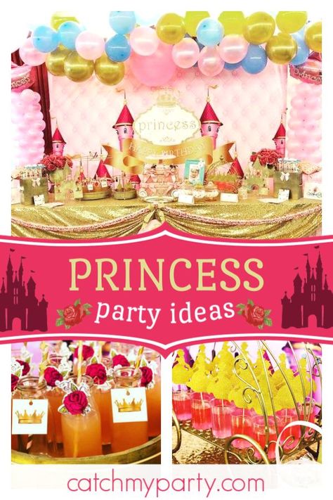 Don't miss this gorgeous princess themed birthday party! The dessert table is magical! See more party ideas and share yours at CatchMyParty.com  #catchmyparty #partyideas #princess #princessparty #girlbirthdayparty Pink Princess Birthday Party, Princess Party Ideas, Pink Princess Birthday, Disney Princess Birthday Party, Princess Theme Birthday, Princess Theme Birthday Party, Girls Birthday Party Themes, Adoption Party, Princess Theme Party