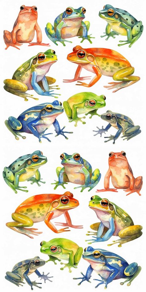 Watercolor frog png files painted in a whimsical painted style Frog Png, Animal Clip Art, Frog Illustration, Frog Drawing, Watercolor Clip Art, Watercolor Projects, Frog Art, Creature Drawings, Frog And Toad