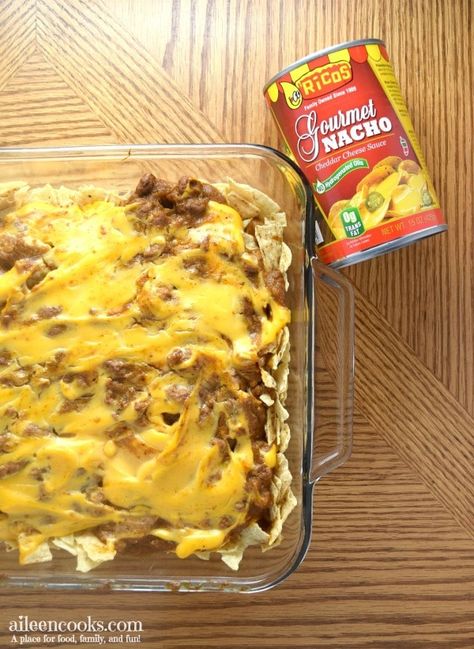 Make this crowd-pleasing nacho cheese taco casserole. It's packed full of taco flavor and topped with delicious nacho cheese! This is an easy and healthy ground turkey recipe that is freezer friendly, too! #RicosCheesePlease #Nachos #TacoNight #Tacos Uses For Nacho Cheese Sauce, Recipes Using Nacho Cheese Sauce, Nacho Cheese Recipe Meals, Recipes With Nacho Cheese Sauce, Recipes With Nacho Cheese, Cheese Taco Casserole, Nacho Cheese Casserole, Turkey Nachos, Nacho Casserole