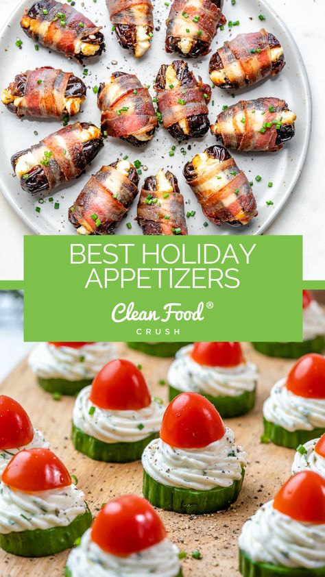 Our BEST Holiday Appetizers! We are fully immersed in the holiday season, which means fun dinners, get-togethers, parties, and so much delicious food! With all the fun holidays approaching comes so many different ways to celebrate. Whether you... Easy Healthy Holiday Appetizers, Horsdevours Appetizers Holidays, Paleo Holiday Appetizers, Paleo Christmas Appetizers, Best Holiday Appetizers Christmas, Keto Holiday Appetizers, Spicy Christmas Snacks, Paleo Appetizers For Party, Holiday Appies