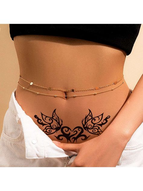 Charm Waterproof Temporary Tattoo Sticker For Women's Chest, Private Part, Belly, Sexy & Alternative Adult Temptation Men And Women Tattoo Sticker Black Friday | SHEIN USA Tattoo On Private Part, Lion Chest Tattoo, Cowboy Hat Tattoo, Abdomen Tattoo, Different Styles Of Tattoos, Private Tattoos, Full Tattoo, Man Tattoo, Cleanser For Oily Skin