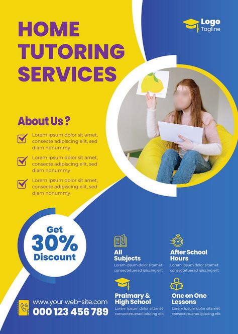 Tutor Flyer, Home Tutoring, Tutoring Flyer, Tutoring Services, Cleaning Service Flyer, Home Repair Services, Home Tutors, Office Cleaning Services, Presentation Video