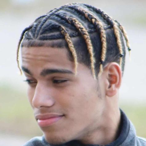 A Man Wearing Blonde Cornrows. Colors Are A Great Way To Spice Up Cornrows Cornrows For Boys, Cornrows Men, Cornrow Styles For Men, Cornrows Hairstyles, Cornrow Hairstyles For Men, Braids Cornrows, Braids For Boys, Makeup Hacks Beauty Secrets, Braided Cornrow Hairstyles