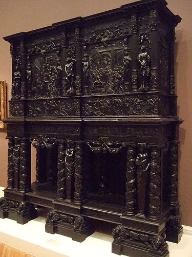 Cabinet on Stand attributed to Jean Mace after 1641 French Paris Ebony inlay of various woods tinted ivory and colored hardstones gilt-bronz... Art Cabinets, English Furniture Style, Legion Of Honor, French Paris, The Legion, English Furniture, Carved Furniture, Wardrobe Cabinets, Antique Cabinets