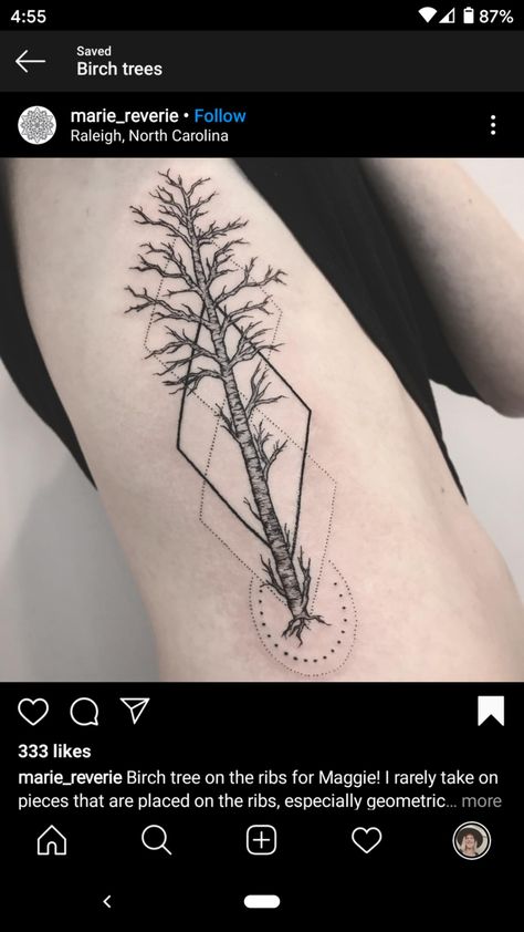 Tattoo Birch Tree, Birch Tree Tattoo, Tree Tattoo Drawings, Aspen Trees Tattoo, Tattoos Tree, Geometric Tattoo Tree, Tree Tattoo Black, Birch Tree Tattoos, Maple Tree Tattoos