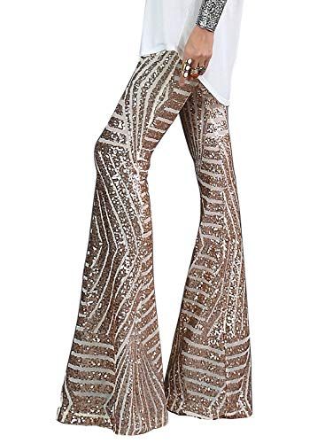 Sequin Bell Bottoms, Elton John Concert, Sequin Flare Pants, Glitter Pants, Bell Bottom Trousers, Rock & Roll, Gold Pants, Sequin Pants, Wide Leg Palazzo Pants