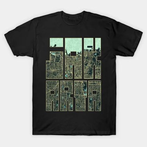 Jakarta, Indonesia City Map Typography - Summer - Jakarta - T-Shirt | TeePublic Map Typography, Jakarta City, T Shirt Illustration, Illustration Travel, Summer City, Shirt Illustration, Spring Design, City Map, T Shirt Design