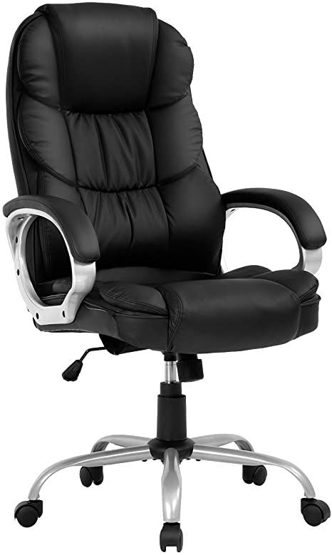 Ergonomic Office Chair,Computer Desk Chair High Back PU Leather Executive Rolling Task Adjustable Chair with Lumbar Support Headrest Armrest Swivel Chair, Black Ergonomic Desk Chair, Executive Office Desk, Best Office Chair, Ergonomic Desk, High Back Office Chair, Adjustable Chairs, Computer Desk Chair, Black Office Chair, Leather Office