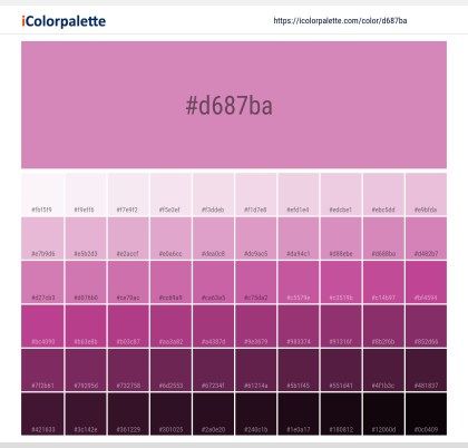 Pantone 16-3118 Tcx Cyclamen Color | Hex color Code #D687BA information | Hsl | Rgb | Pantone Pantone Color Book, Space Information, Color Palette From Image, Pantone Color Chart, Hexadecimal Color, Hex Color, Pantone Colour Palettes, Hex Color Palette, Color Palette Challenge