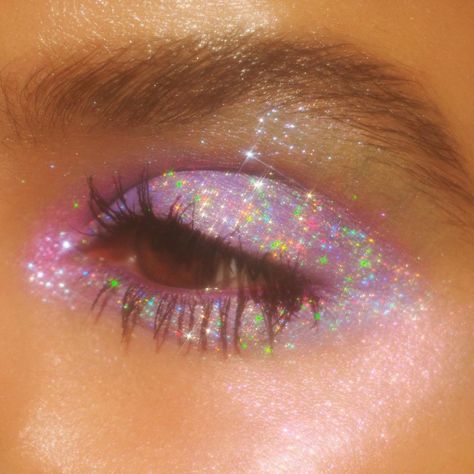 Euphoric Makeup, Sparkly Eye Makeup, Makeup Utensils, Makeup 2022, Alien Makeup, Concert Makeup, Glittery Eyes, Lip Gloss Cosmetics, Colourpop Cosmetics