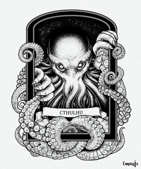 Cthulhu Tattoo, Lovecraft Monsters, Lovecraft Art, Cthulhu Art, Lovecraft Cthulhu, Lovecraftian Horror, Scary Tattoos, H P Lovecraft, Eldritch Horror