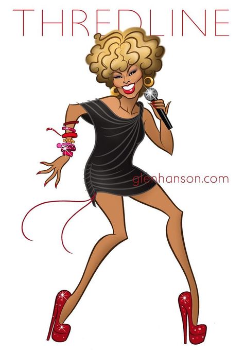 Glen Hanson, Caricature Sketch, Funny Caricatures, Celebrity Caricatures, Caricature Drawing, Celebrity Drawings, Rock N’roll, Convertible Dress, Tina Turner