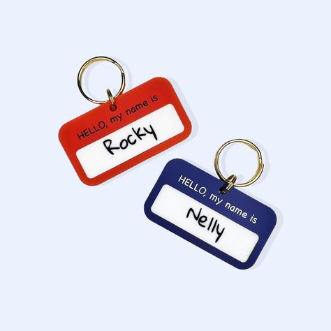 Pet Tag Ideas, Acrylic Dog Tags, Dog Necklace Collar, Acrylic Pet Tag, Acrylic Tags, Cat Collar With Name, Cat Collar Tag, Name Tag Design, Collar Accessories