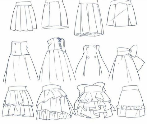 Skirt Sketch Reference, Long Skirt Art Reference, Pleated Skirt Drawing Reference, Flowing Dress Drawing Reference, How To Draw Skirts, Formal Skirts, Styling Skirts, Fashion Illustration Collage, Fashion Illustrations Techniques