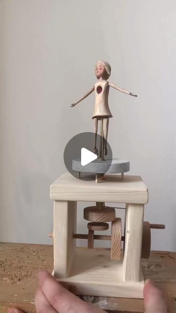 Wood Mechanics, Wooden Automata, Wooden Toys Design, Ice Skater, Heart Wood, Ice Skaters, Ice Dance, Wood Artist, Kinetic Sculpture