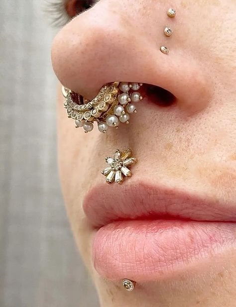 Services – Identity Body Piercing Unique Nostril Piercing, 70s Piercings, Piercing Inspo Face, Septum Stack, Piercing Photography, Piercing Styling, Jestrum Piercing, 3 Lobe Piercings, Piercings Aesthetic