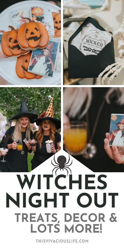 Witches Night, Witches Halloween Party, Witches Night Out, Halloween Tea Party, Witch Party, Samhain Halloween, Halloween Moms, Night Out Party, October Halloween