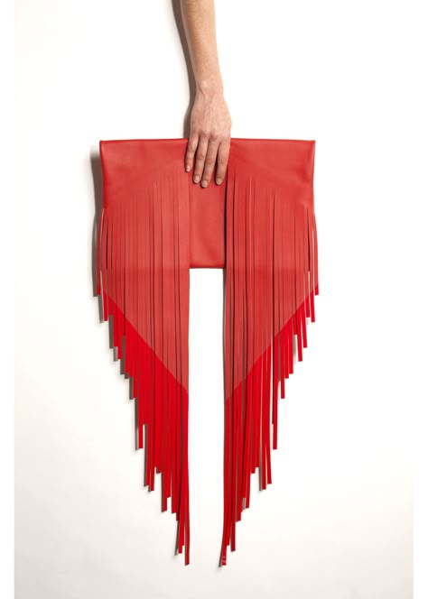 arch_3_fw15 Fringe Handbags, Unique Handbag, Diy Leather Bag, Red Backpack, Red Clutch, Striped Bags, Leather Pillow, Stylish Handbags, Band Shirt