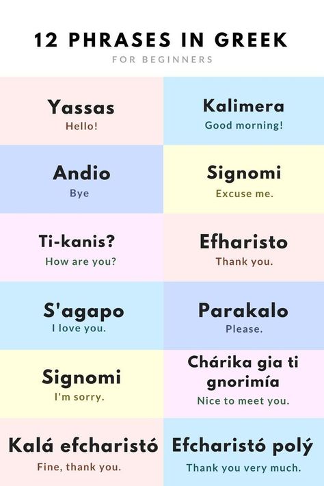 Basic Greek Words, Greek Words And Meanings, Greek Lessons, Greece Language, Greek Phrases, Travel Language, Greek Islands Vacation, Usa Drinks, Greek Language Learning