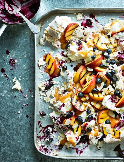 Find 1000s of triple-tested recipes, expert cooking advice from your favourite celebrity chefs and the latest food trends Coconut Pavlova, Blueberry Compote, Pavlova Recipe, Peach Puree, Cooking Advice, Christmas Pudding, Food Trends, Good Pizza, Toasted Coconut