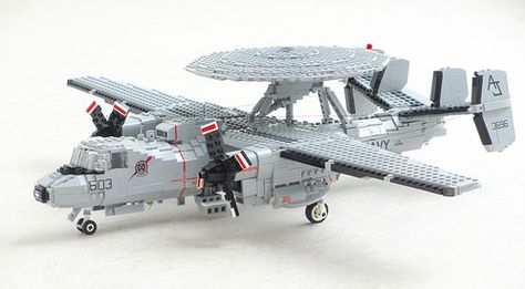 Lego E-2C Hawkeye Aircraft Lego Aircraft Carrier, Lego Aircraft, Lego Masters, Lego Plane, Uss Theodore Roosevelt, Eye In The Sky, Northrop Grumman, Lego 4, Us Navy Aircraft