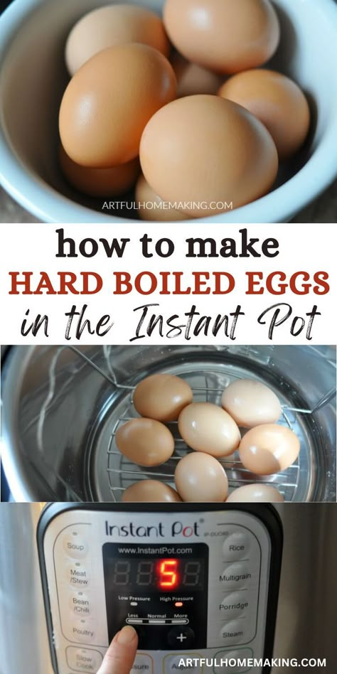 It's so easy to make hard boiled eggs in the Instant Pot! Instapot Eggs, Cheap Healthy Lunch Ideas, Instapot Hard Boiled Eggs, Eggs In The Instant Pot, Cheap Healthy Lunch, Hard Boiled Eggs Easy Peel, Easy Hard Boiled Eggs, Instant Pot Recipes For Beginners, Instant Pot Hard Boiled Eggs