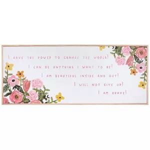 Hobby Lobby I Have The Power, Floral Paper Plates, I Am Brave, Kids Rooms Inspo, Wall Decor Hobby Lobby, First Birthday Decorations, Wall Decor Quotes, Art Hobbies, Floral Nursery