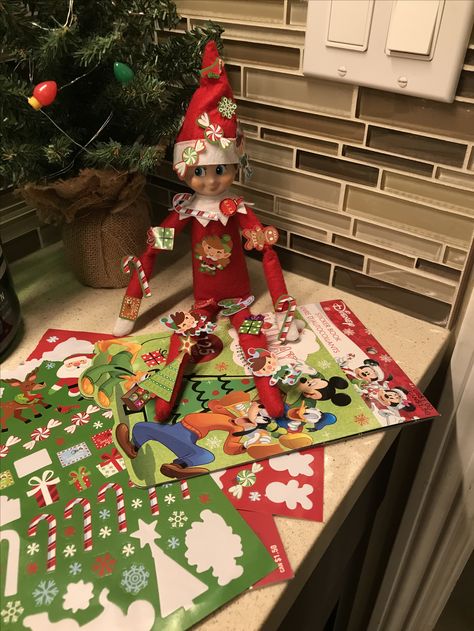 Elf got into the kids stickers! Elf On The Shelf Sticker Ideas, Elf Idea, Elf Activities, Elf Ideas, Kids Stickers, Shelf Ideas, Christmas Stickers, On The Shelf, Wonderful Time