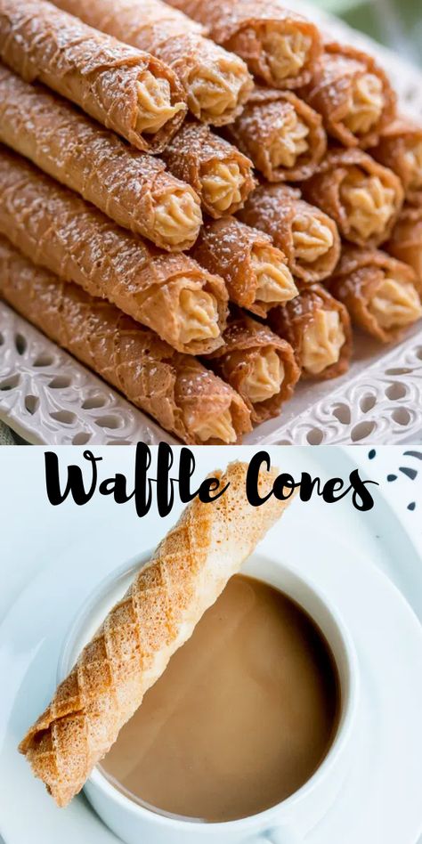 Homemade Wafer Sheets, Wafer Sheets Recipe, Homemade Stroopwafels, Homemade Waffle Cones, Wafer Rolls, Waffle Cone Recipe, Cone Dessert, Pizzelle Recipe, Christmas Spread