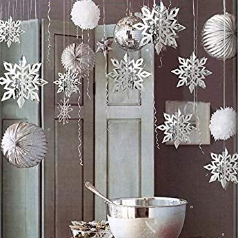 3d Snowflakes, Winter Birthday Parties, Christmas Snowflakes Ornaments, Artificial Snow, Snowflake Garland, Hanging Garland, Snowflake Decorations, Winter Birthday, Paper Snowflakes