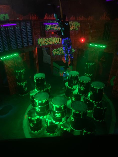 Laser Game Aesthetic, Laser Tag Aesthetic, Charlotte Aesthetic, Video Game Aesthetic, Alley Ideas, Monty Gator, Laser Game, Play Park, John Wayne Movies