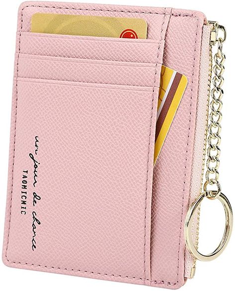 Wallet With Chain, Minimalist Card, Purse Keychain, Pink Clothing, Dream Pillow, Minimalist Cards, Gold Wallet, Front Pocket Wallet, Diy Purse