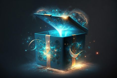 A box that says'magic'on it | Premium Photo #Freepik #photo #mystery-box #mystery-gift #gift-package #gift-box Magical Box Art, Magic Box Ideas, Mystery Box Design, Mystery Box Ideas, Fry Potatoes, Comic Design, Prize Gifts, Treasure Gift, Magic Gift