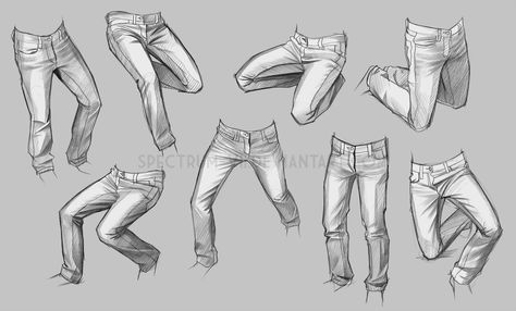 Life study-- jeans by Spectrum-VII.deviantart.com on @DeviantArt Wrinkles Clothes, Clothing Sculpture, Clothing Tutorial, Side View Drawing, Jeans Drawing, Pants Drawing, Anatomy Drawing, Poses References, Guy Drawing