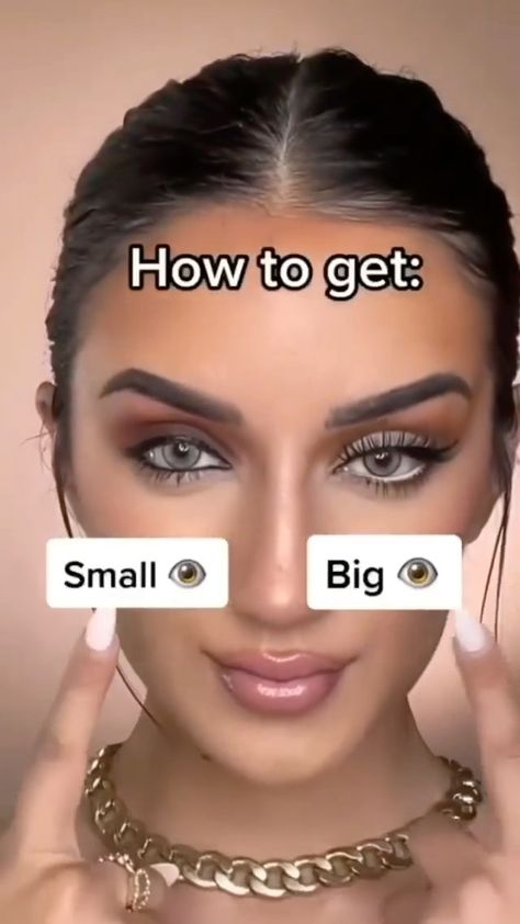 fashionactive on Instagram: Which side you prefer? Small or the big one? ❤️ Credit unknown Beginners Makeup Tutorial, No Make Up Make Up Look, Step By Step Makeup, Big Eyes Makeup, Face Contouring Makeup, Beginners Makeup, Beginners Eye Makeup, Makeup Tutorial Step By Step, Makeup Video