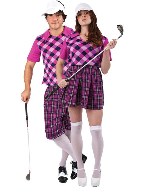 Golf Halloween Costume, Golf Couple, Golf Costumes, Couples Fancy Dress, Pub Golf, Country Club Dress, Golf Halloween, Holey Moley, Costume Couples