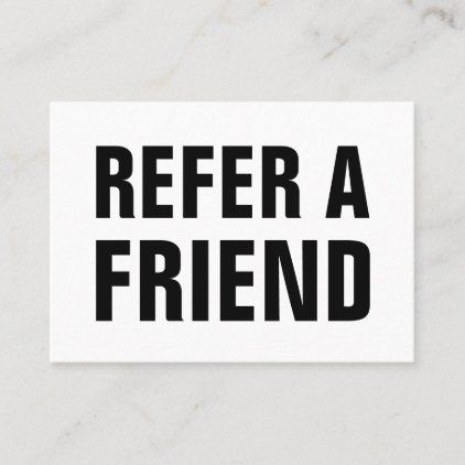 Minimalist trendy refer a friend black and white referral card Friend Referral, Referral Cards, Refer A Friend, Makeup Salon, Marketing Materials, Esthetician, Marketing, Black And White, White