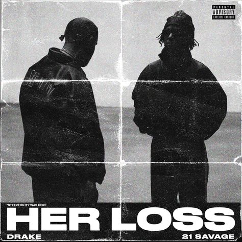 Her Loss Drake 21 Savage Album Cover, Her Loss Album Poster, Her Loss Poster Drake, Drake Graphic Poster, Drake And 21 Savage Her Loss, Album Concept Cover Art, Her Loss Drake Album Cover, Drake Graphic Design, Her Loss Poster