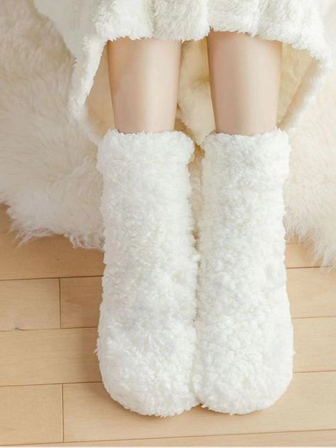 Fluffy White Socks, Fluffy Socks Aesthetic, Sheep Costumes, Socks Aesthetic, Fluffy Shoes, Fluffy Socks, Sock Outfits, Comfy Socks, Fur Accessories